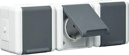 Jung WG 800 SCHUKO Dreifach-Steckdose 16A 250V waagrecht IP44