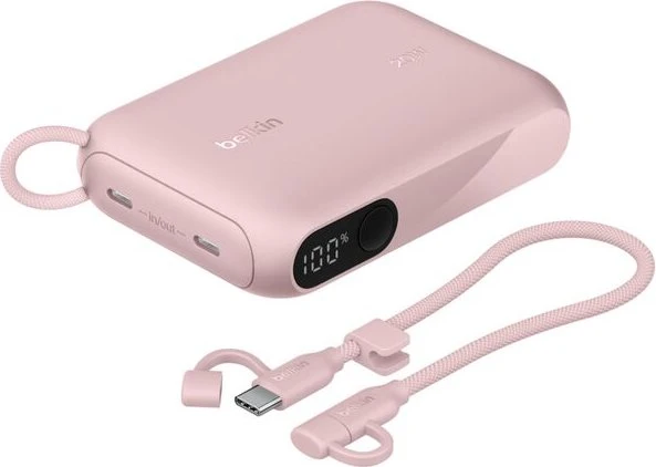 Belkin BoostCharge Powerbank 10K mit Display rosa