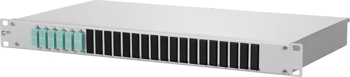 Metz Connect OpDAT fix splice LWL-Patchpanel SC-D Kupplungen, OM3 aqua, 6-Port, 1HE, 1HE