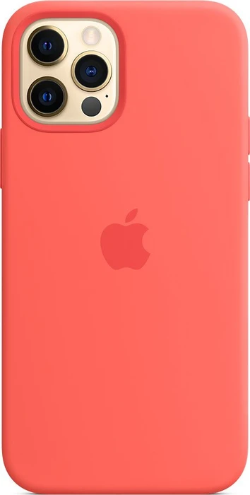 Apple Silikon Case mit MagSafe für iPhone 12/iPhone 12 Pro zitruspink