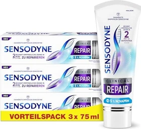 Sensodyne Clinical Repair 5% NovaMin Zahncreme, 225ml (3x 75ml)