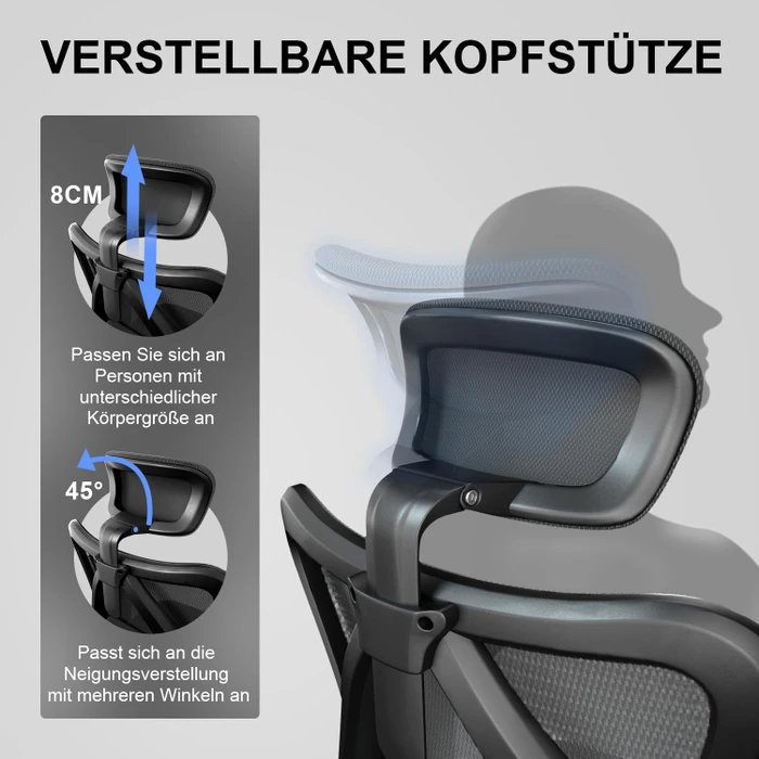 Sihoo M18 Classic Office Bürostuhl mit Rollen-Upgrade (Skate-Rollen), schwarz