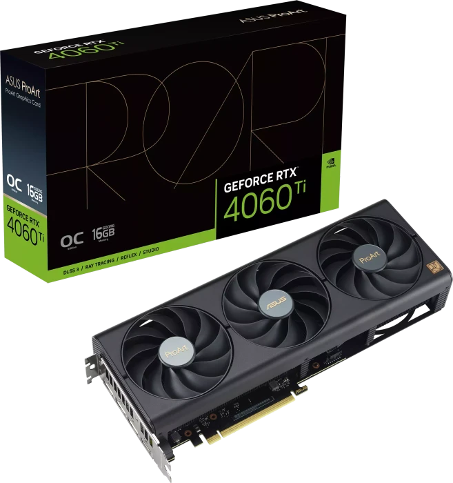 ASUS ProArt GeForce RTX 4060 Ti OC, PROART-RTX4060TI-O16G, 16GB GDDR6, HDMI, 3x DP