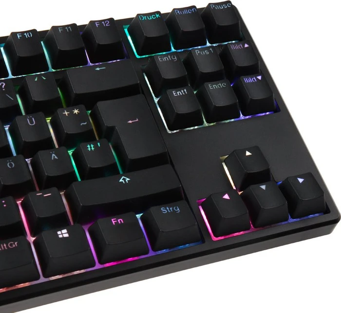 Ducky One TKL PBT schwarz, LEDs RGB, MX SPEED RGB Silver, USB, DE
