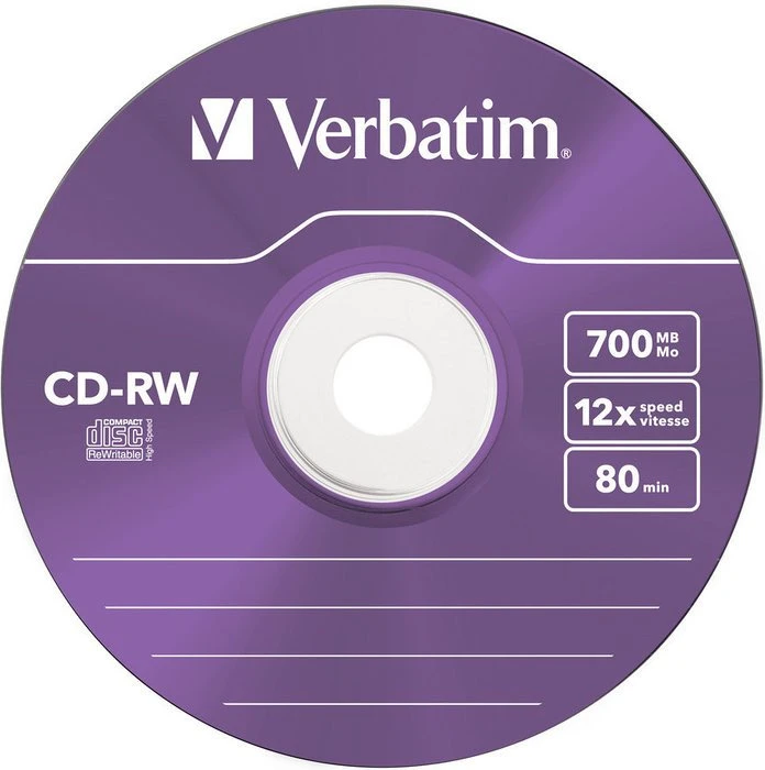 Verbatim CD-RW 80min/700MB, 12x, 5er Pack