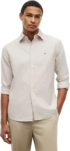 Tommy Hilfiger Regular Fit Oxford Flag-Stickerei Hemd langarm safari canvas (Herren)