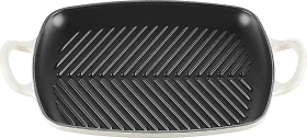 Le Creuset Signature Gusseisen Grillpfanne rechteckig 30x27cm meringue