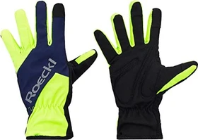 Roeckl Zarasai Fahrradhandschuhe fluo yellow/dress blue (Junior)