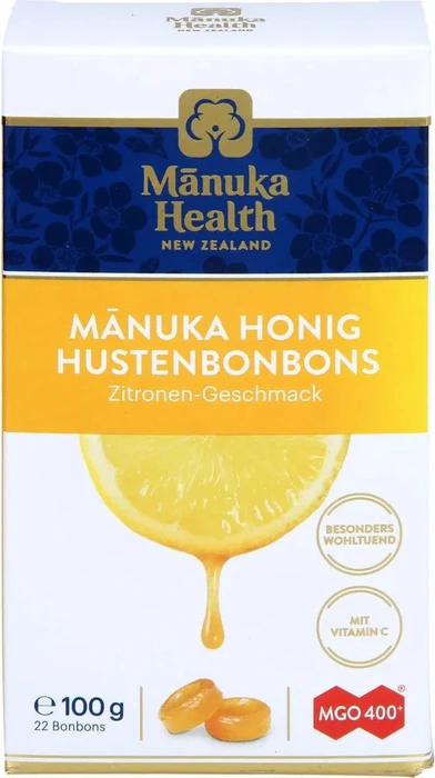 Manuka Health MGO 400+ Hustenbonbons Honig Zitrone, 100g