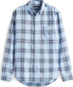 Tommy Hilfiger Regular Fit Twill Karo Hemd langarm light blue heather/check (Herren)