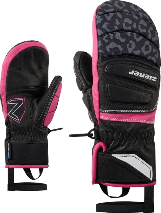 Ziener Lopaki-Z AS PR Mitten Skihandschuhe black/pop pink (Junior)