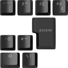 Glorious GMMK V2 Keycap UK English Expansion Set, Kunststoff (ABS) Double-Shot, schwarz, 9 Tasten, ISO-UK