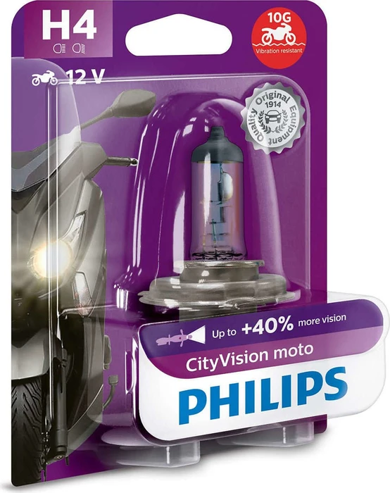 Philips CityVision Moto H4 60/55W, 1er-Pack Blister