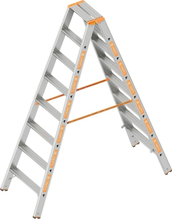 Layher Topic 1043 Alu 2-tlg. Stehleiter, 2x 8 Stufen
