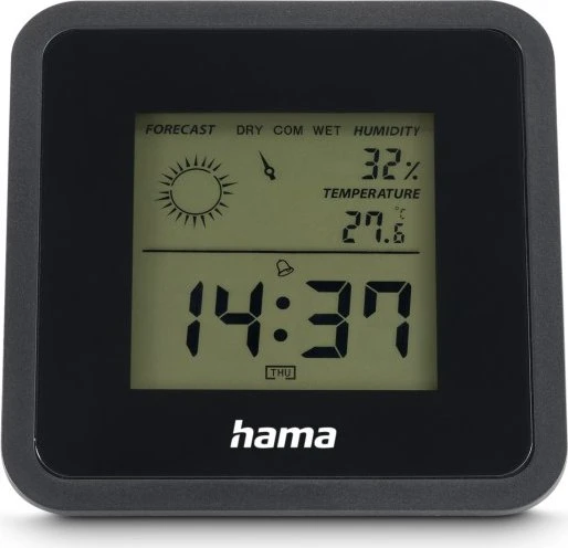 Hama Borneo Hygrometer-Temperaturstation schwarz, digital