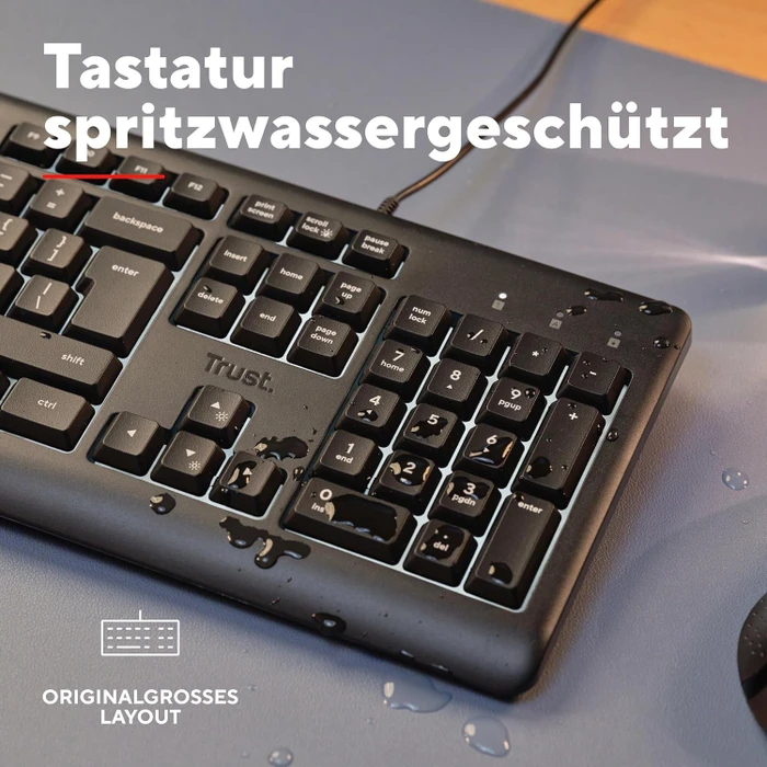 Trust Primo Illuminated Keyboard, LEDs weiß, USB, US