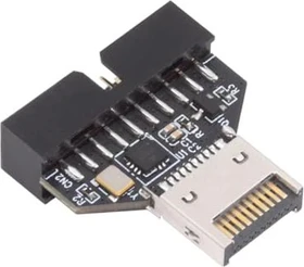 chenyang USB-Header-Adapter, USB 3.1, 10Gb/s, USB 3.1 Header 20-Pin [Buchse] auf USB-Header Key-A [Stecker], USB-Frontpanel Key-A/Typ-E Konverter (UC-141-TC005-HX)