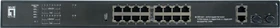 LevelOne GEP Rackmount Gigabit Switch, 18x RJ-45, 2x SFP, 270W PoE+ (GEP-2021 / 52090203)