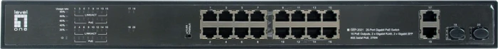 LevelOne GEP Rackmount Gigabit Switch, 18x RJ-45, 2x SFP, 270W PoE+