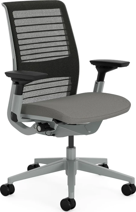 Steelcase Think Bürostuhl mit Armlehnen, pfefferschwarz/eulengrau