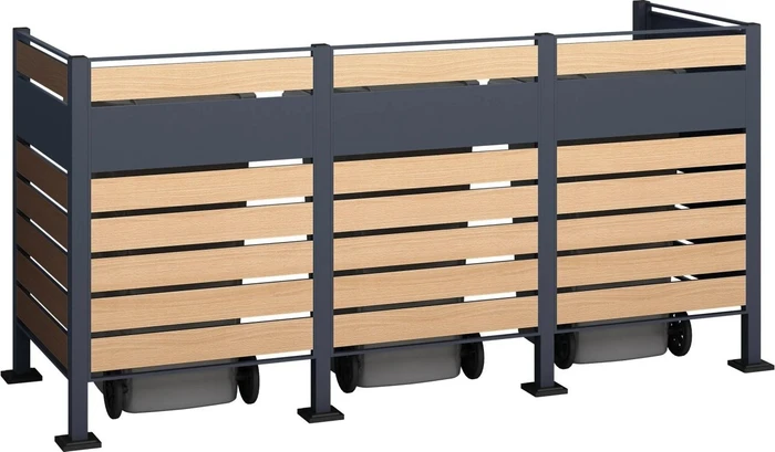 Westmann Planum 120 Mülltonnenbox 3x 240l holzoptik