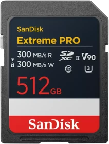 SanDisk Extreme PRO R300/W300 512GB, UHS-II U3, Class 10