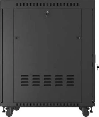 Lanberg 19" Rackschrank 22HE, LCD, freistehend, Flat Pack, V2, Gitternetztür, IP20, RAL 9004, 1200mm tief