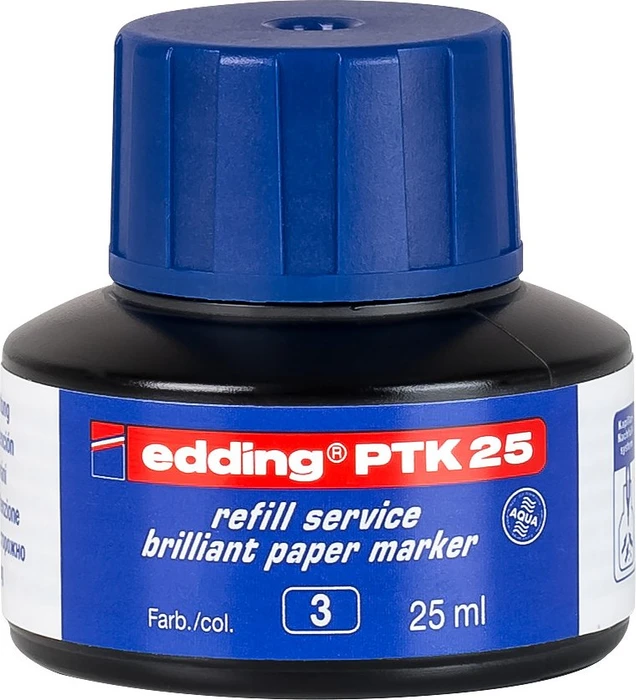 edding PTK25 Brilliant-Papiermarker Tintenflasche blau, 25ml