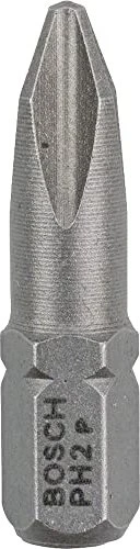 Bosch Professional Extra Hart Kreuzschlitz Bit 1/4", PH2x25mm, 100 Stück