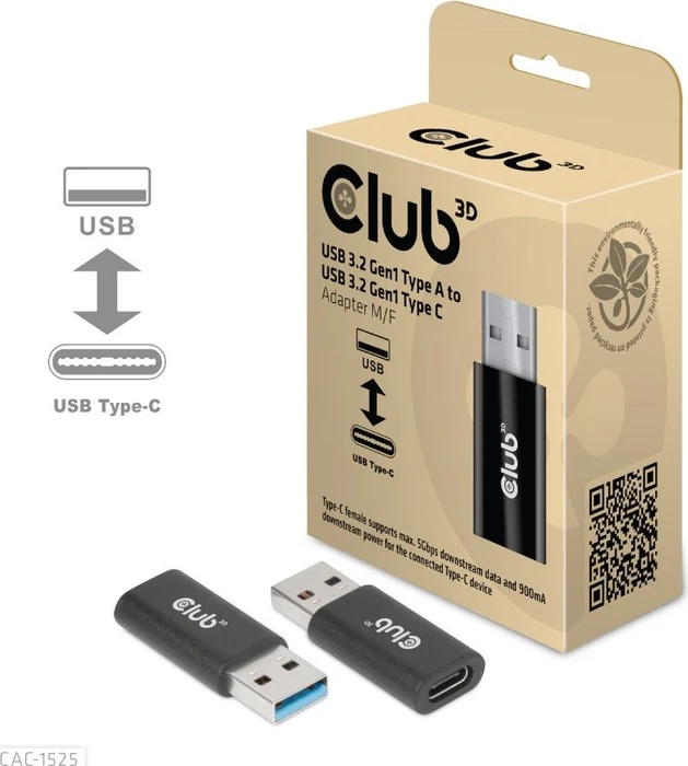 Club 3D USB 3.0 Adapter, USB-A 3.0/USB-C 3.0