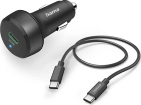 Hama Auto-Schnellladegerät mit Ladekabel USB-C PD/QC 25W 1m schwarz