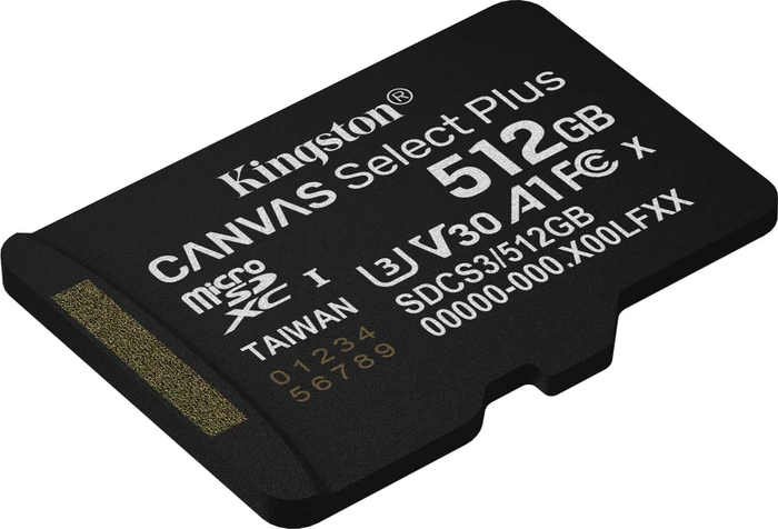 Kingston Canvas Select Plus Gen3 R150 512GB, UHS-I U3, A1, Class 10