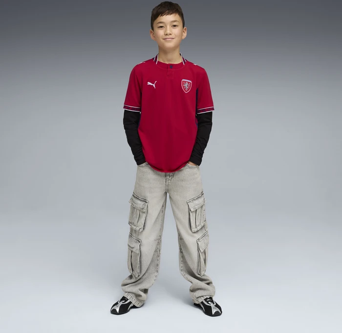 Puma FIFA WM 2026 Tschechien Heimtrikot kurzarm dark cherry/puma navy (Junior)