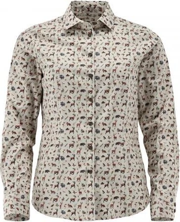 OS Trachten Waldtiere Hemd langarm beige (Damen)