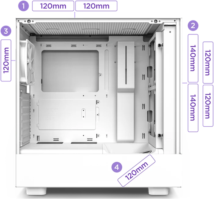 NZXT H5 Flow, schwarz, Glasfenster