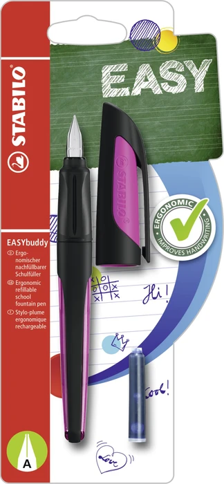 STABILO EASYbuddy schwarz/magenta, rechte Hand, Anfänger, Blister