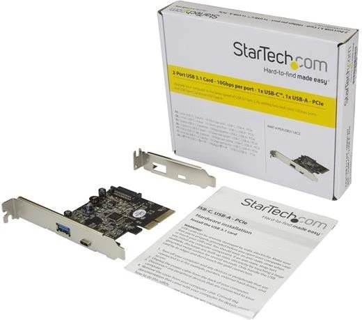 StarTech USB-Controller, 1x USB-C 3.1, 1x USB-A 3.1, PCIe 2.0 x4