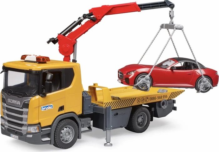 Bruder Scania Super 560R Abschlepp-LKW mit Light & Sound Modul und Bruder Roadster