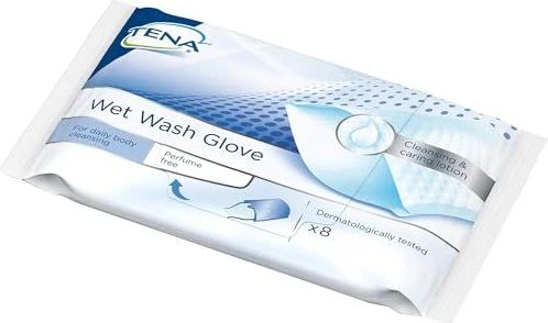 Tena ProSkin Wet Wash Glove parfümfrei, 8 Stück