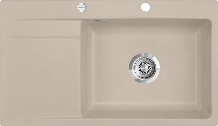 systemceram Stema 86 SL F Einbau Becken rechts mit Ablauffernbedienung fango