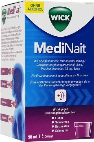 Wick MediNait Erkältungssirup mit Anisgeschmack, 90ml