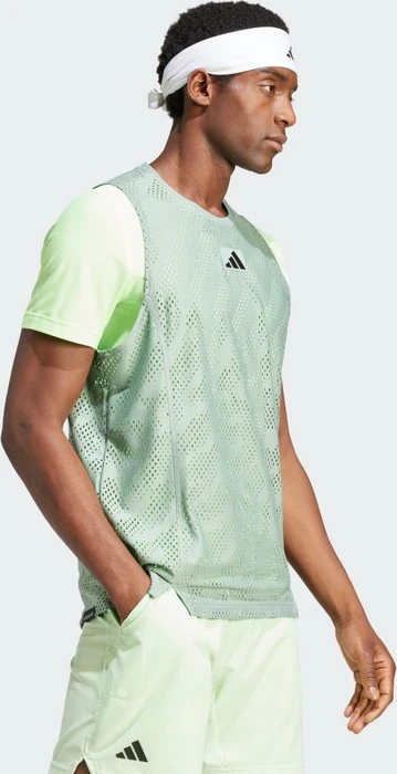 adidas Tennis Pro Layering Funktionsshirt kurzarm silver green (Herren)
