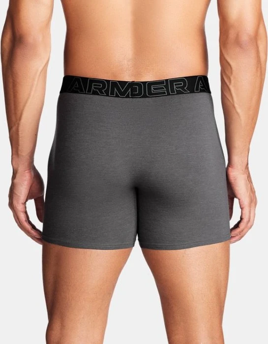 Under Armour Performance Cotton Boxerjock 3er Boxer Briefs castlerock full heather/red (Herren)