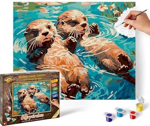 Schipper Arts & Crafts Malen nach Zahlen Otterpärchen