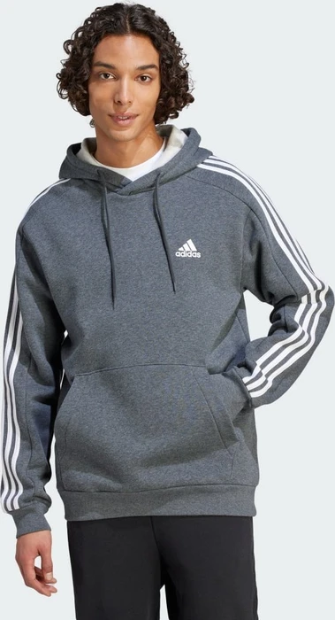 adidas Essentials 3-Streifen Hoodie dark grey heather (Herren)