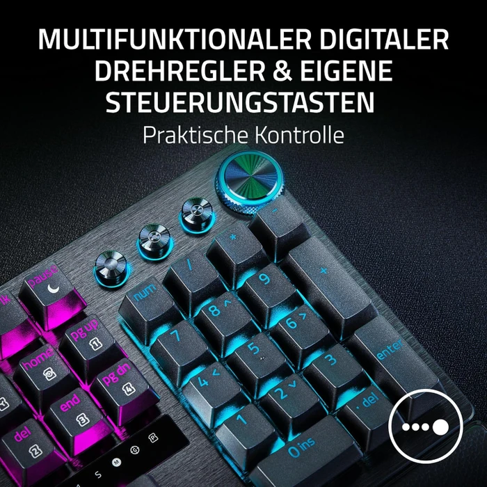 Razer Huntsman V3 Pro 8KHz, schwarz, LEDs RGB, Razer Analog Optical Switch Gen-2, USB, DE