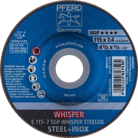 Pferd E 115-7 SGP WHISPER STEELOX Schleifscheibe, 115x7.4x22.23mm, 10 Stück