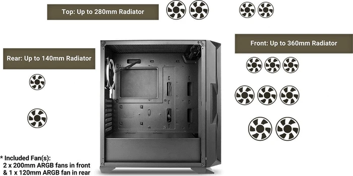 Antec NX800, schwarz, Glasfenster