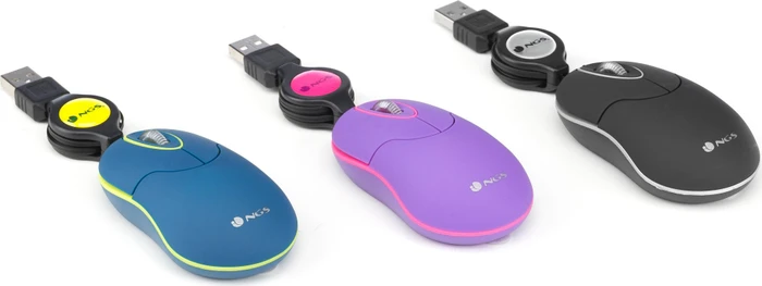 NGS Sin Laptop Mouse with Retractable Cable schwarz, USB