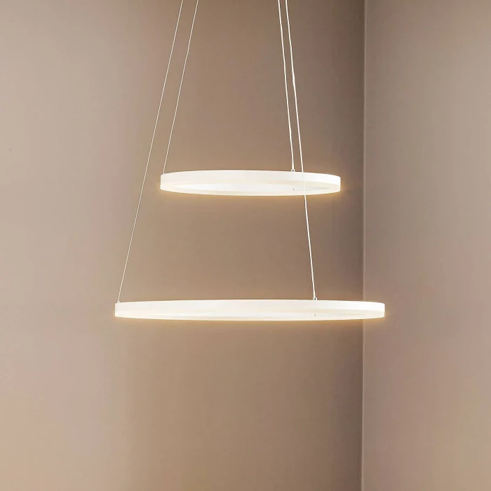 Fabas Luce Giotto Hängeleuchte 60cm 2-flammig weiß